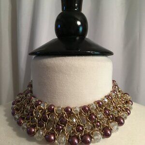 Necklace /Choker with Crystals and Beads             DISCOUNTED SHIPPING
